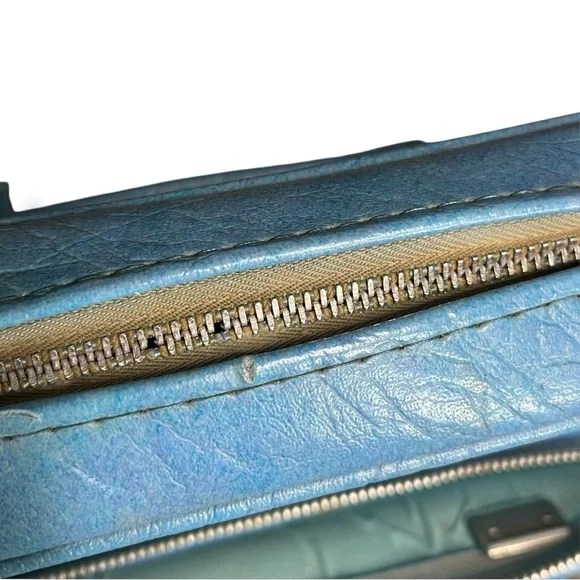 60s Vintage Samsonite Silhouette blue overnight luggage travel bag - Picture 8 of 12